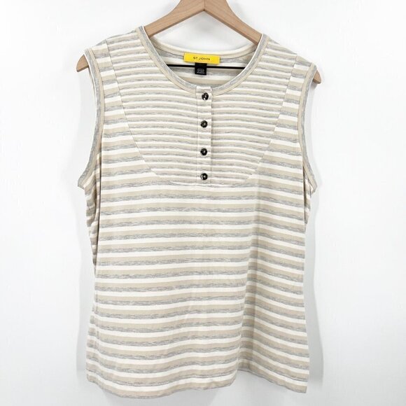 St. John Striped Tank Blouse - Picture 1 of 9